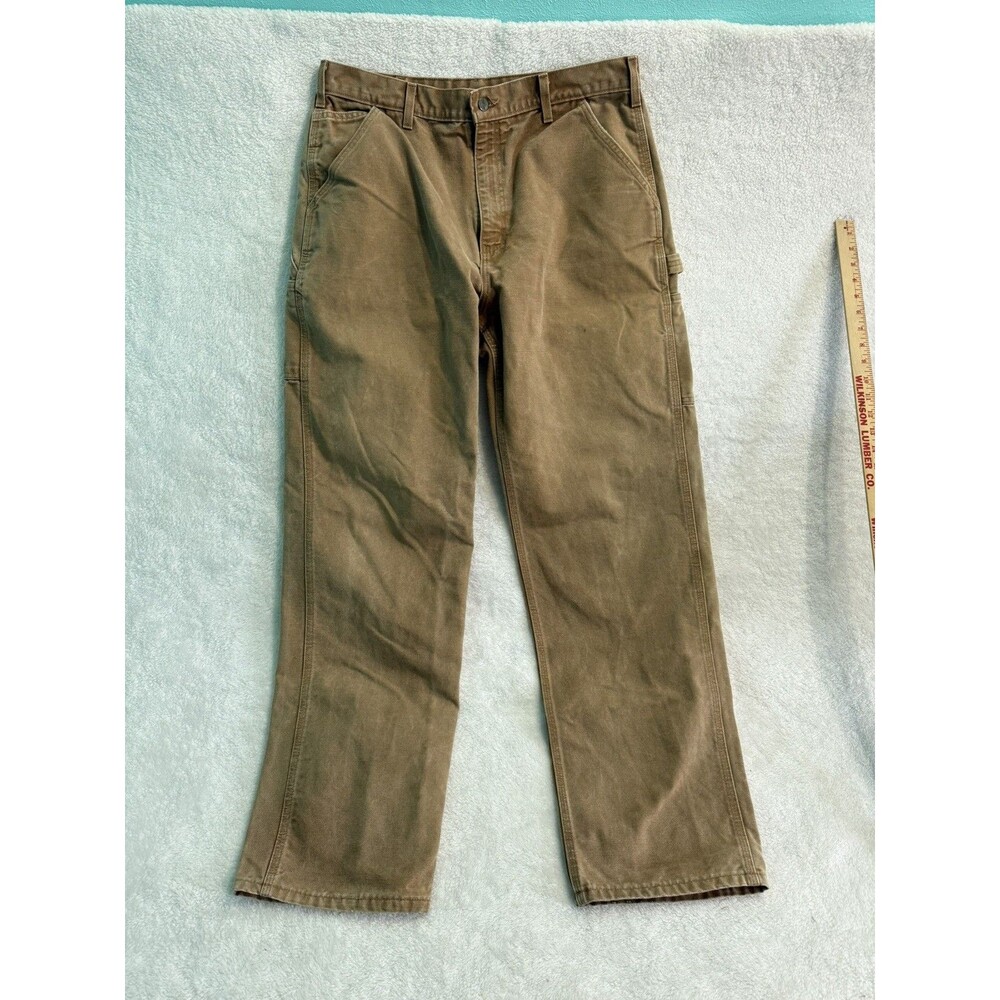 Carhartt B11 BRN Canvas Carpenter Pants Made in USA Brown 36x34 Mens Union Made
